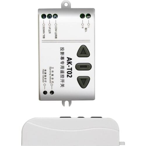 AK-T02 AC110V 220V 240V intelligent digital RF wireless remote control switch system for projection screen Receivers