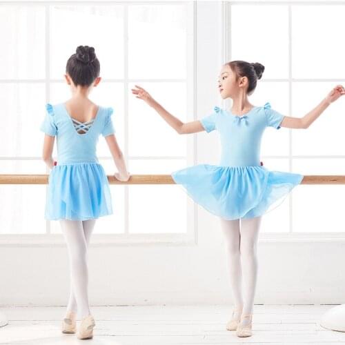 Ballet Dress Kids Short Sleeve Dance Ballet Tutu Dress Leotard Girl Gymnastics Dancewear Ballerina Party Costumes Stage Costume