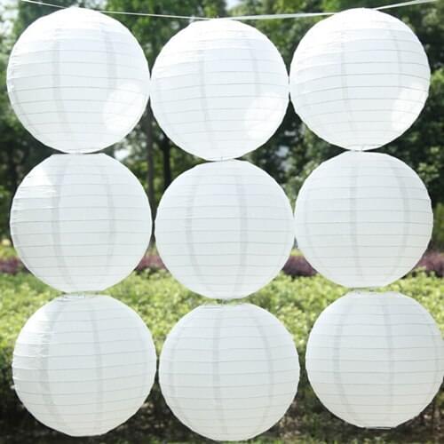10 Pieces 8 Inch 20cm Wedding Decoration White Chinese Paper Lanterns For Home and Party Decoration