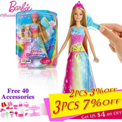 Barbie Brand 2018 Dreamtopia Newest Doll toys Rainbow Princess With Long Hair And Beautiful Skirt Baby Toy For Birthdays Gift