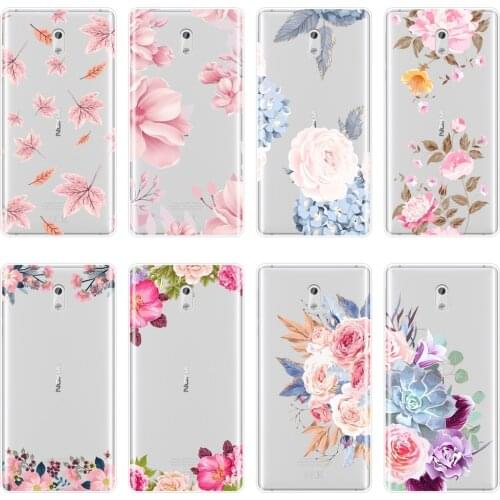 Phone Case For Nokia 1 2 3 5 6 8 Silicone Soft Rose Flower Pink Floral Leaf Aesthetic Pretty Back Cover For Nokia X6 7 Plus Case