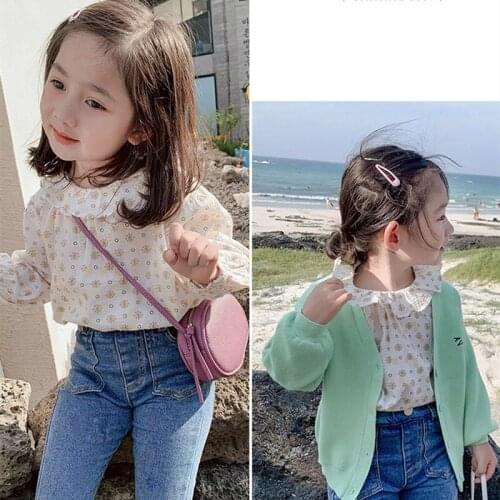Girls Babys Kids Blouse Jacket Outwear 2021 Luxury Design Spring Autumn Top Cardigan Ruffles Rural Cotton Princess Childrens C