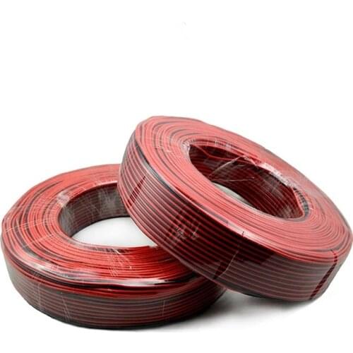 2 Pin Black Red RVB 2*0.5 Electrical Extension Wire Cord Square Copper PVC Parallel Cable power line