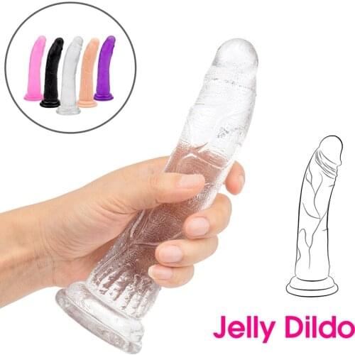 Erotic Jelly Dildo Realistic Anal Dildo Vibrator Big Dick Strapon Harness Penis G Spot Stimulator Adult Sex Toys for Woman