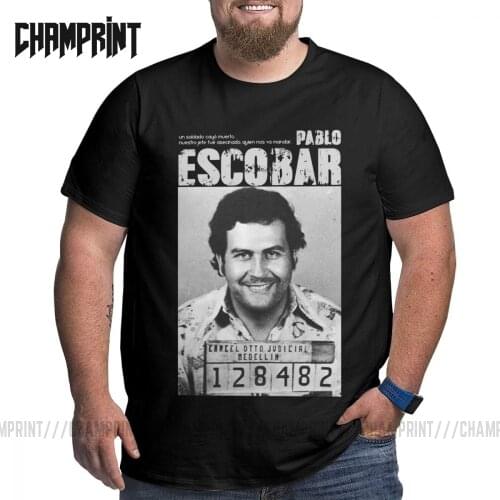 Pablo Escobar T Shirt Weed Mafia Scareface Luciano Capon T-Shirt Men Cotton Tee Big Tall T Shirt Clothing Big Plus Size 4X 5X 6X