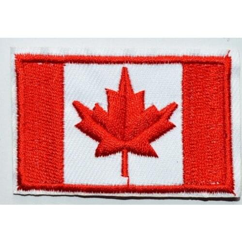 Hot! Canada national flag Canadian maple leaf Emblem Iron On patch (size is about 6 * 3.8 cm)