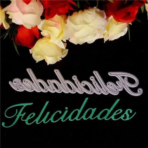 Spanish congratulate text Metal Cutting Dies for Diy Scrapbooking Die Cut New 2018 Cuts for Paper Card Making Craft Photo