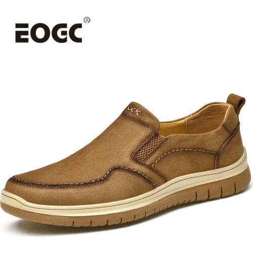 Quality Spring Autumn Men Shoes Anti-slip Soft Genuine Leather Casual Shoes Flats Male Outdoor Comfort Walking Shoes Men