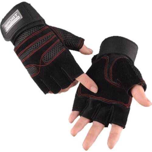Anti-slip Breathable Half Finger Outdoor Sports Cycling Gloves Gym Gloves Men Weight Lifting Dumbbell Workout Fitness Gloves