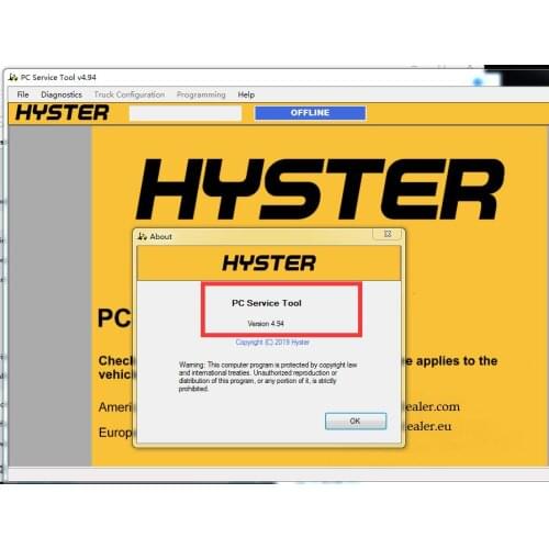 Newest hyster PC Service Tool v 4.94 diagnostic and programming program+ license unlocked install on many pcs
