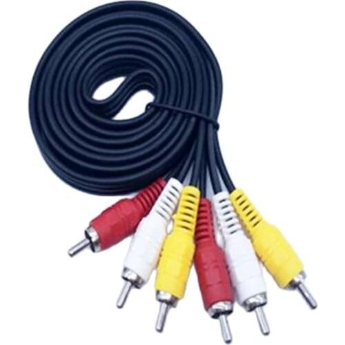 New 3 RCA Male to 3 RCA Male Cable DVD AV Elextronic Cable Connector Adapter 1.5M/3M/5M/10M
