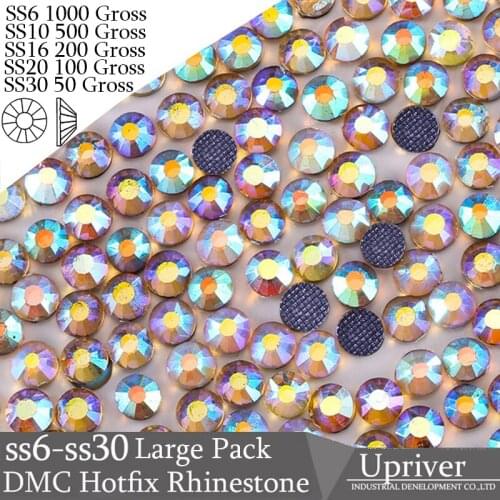 Upriver Wholesale Large Pack Bulk Packing Shiny Stones SS16 SS20 SS30 Topaz AB DMC Hotfix Rhinestones