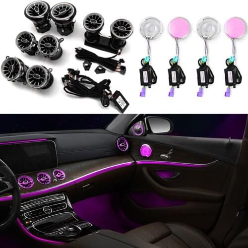 64 Colors Air Conditioning Ambient Light For Mercedes Benz W213 Front Turbine Air Outlet Car Vent Inlet Center Console Lights