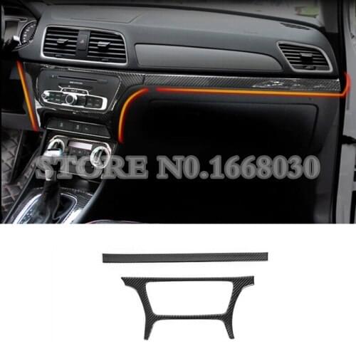 Carbon Fiber Center Console Panel Moulding Trim Cover For Audi Q3 8U 2012-2017 2pcs Car accesories interior Car decoration