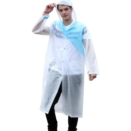 Plastic Hooded Raincoat Transparent Outdoor Women Waterproof Rain Coat Women Fashion Poncho Ropa De Lluvia Rain Gear EA60YY