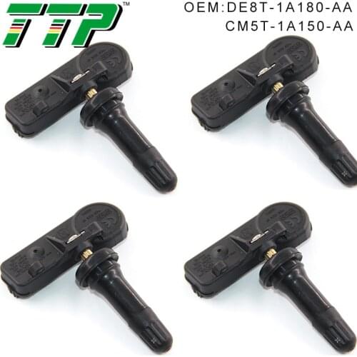 TTP 4PCS DE8T-1A180-AA TPMS Car Tire Pressure Sensor Monitoring Valve System for CM5T-1A150-AA Ford Escape Expedition 315MHZ