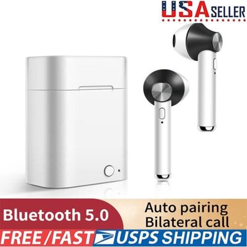 Bluetooth 5.0 Wireless Headphones TWS 3D Stereo Earbuds Auto Pairing Headset with 500mAh Charging Case for iPhone Samsung Huawei
