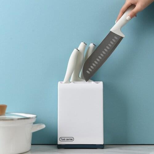 Vertical Scissors Knife Storage Rack With Drain Rack Kitchen Gadgets Moisture-Proof Kitchenware Chef Knife Organizer Home Tool