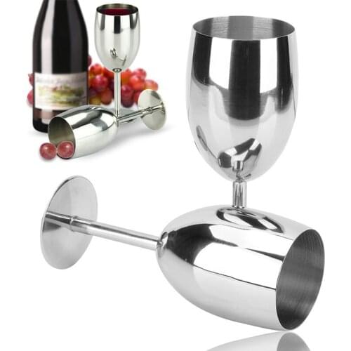 Premium Grade Stainless Steel Wine Glasses Double-Walled Insulated Unbreakable Goblets Daily Use Wine Glass Dishwasher Safe
