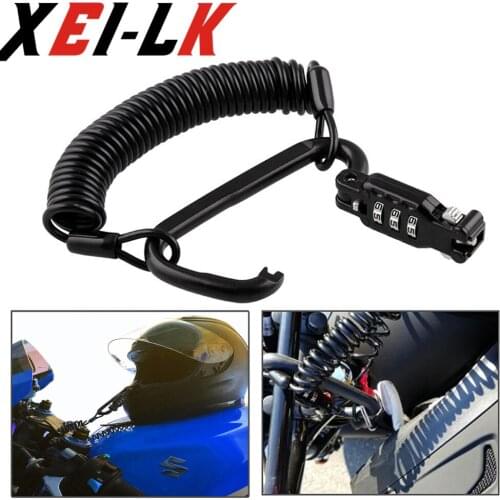 XEILK Universal Anti-theft Motorcycle Helmet Lock With 3-digit Combination Password Lock And 6 Feet Steel Cable Safety Protector