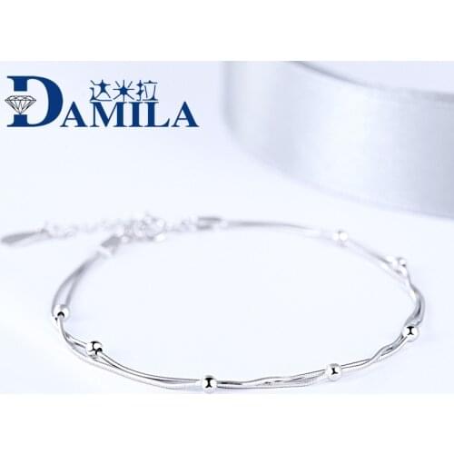 Fashion 100% genuine 925 Sterling Silver bracelets for women Jewelry S925 silver bead bracelets pulseras plata de ley 925