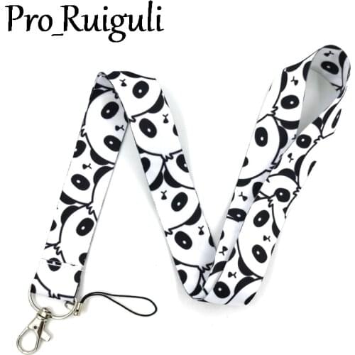 30pcs Animal Panda Neck Strap Lanyard keychain Mobile Phone Strap ID Badge Holder Rope Key Chain Keyring cosplay Accessories