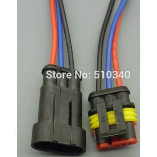 1Sets 1.5mm 3-Pin 3 way waterproof Male FemaleConnector plug Connector with Wire