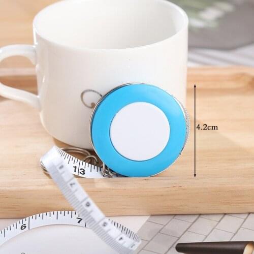 1pc Portable Mini 1.5m/60In Tape Ruler With Keychain Cute Retractable Measure Tape For Soft Cloth Sewing Craft Pull Ruler