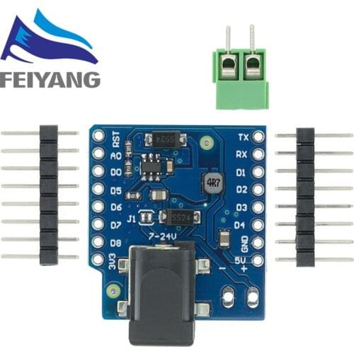 10PCS DC Power Shield V1.1.0 for wemos D1 mini development board DC power supply screen module