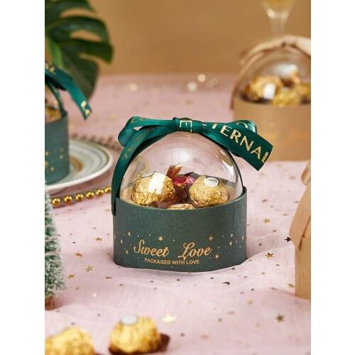 10 Pcs/Lot Acrylic Transparent Round Ball Candy Box Creative Chocolate Box Wedding Package Gift Boxes Christmas Party Supplies