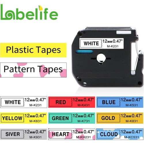 1PC MK231 12mm(0.47") *8m Compatible for Brother M Tape P-Touch Labeler PT-90 PT-M95 PT-65 PT-70 PT-70 Ribbons MK Tapes MK431