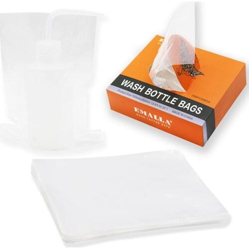 250Pcs Microblading Tattoo Wash Bottle Bags Cover Disposable Wash Bottle Bag Accesorios for Tattoo Accessories Cleaning Supplies