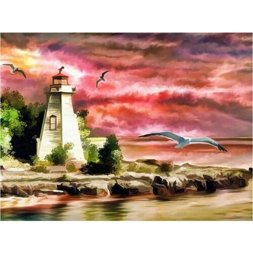 5D Full Diamond mosaic picture of rhinestones Watch tower Diamond embroidery needlework diamond painting cross-stitch kits