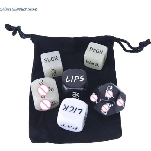 6Pcs/set About 54g acrylic Love Dice Sex Dice Erotic Dice Couple Gift Fun Acrylic Dice