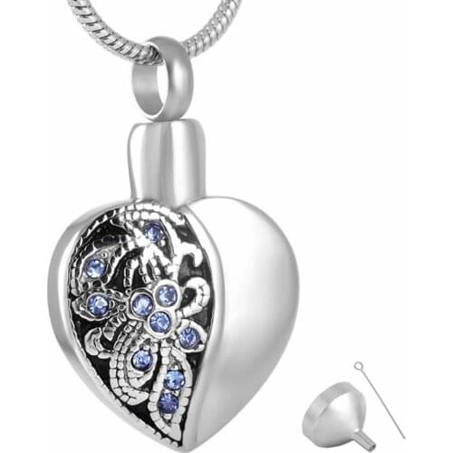 8318 Cremation Women Necklace Memorial Pendants Stainless Steel Keepsake Urn Necklace