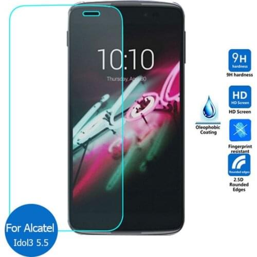 Alcatel One Touch Idol 3 5.5 Tempered Glass Original 9H Protective Film Explosion-proof Screen Protector for 6045 6045K 6045Y