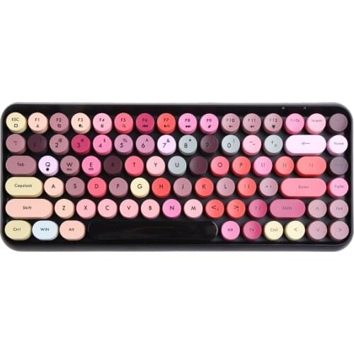 308i Wireless Bluetooth Keyboard Round Key Cap Gaming Keypad with 84 Keys for iPhone/An-droid/Windows