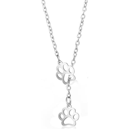 Luck Dogshoe Necklace Pet Dog Paw Printed Pendant Unisex Jewelry For Men Women Best Friends Necklace Chain