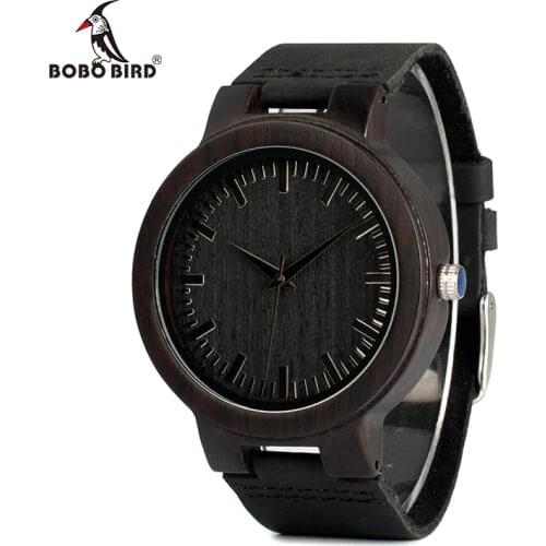BOBO BIRD WC27 Mens Design Brand Luxury Wooden Bamboo Watches With Real Leather Quartz Watch in Gift Box accept OEM Customize