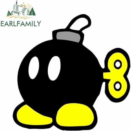 EARLFAMILY 13cm x 12.9cm For Super Mario Bomb Fine Decal Vinyl Car Wrap Waterproof Scratch-Proof Sticker Suitable For VAN RV