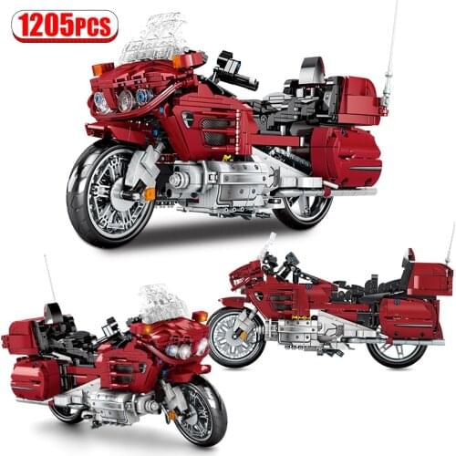 City Racing Car Classic Mechanical Motorcycle Model Building Blocks Creator Bricks DIY Education Toys For Children