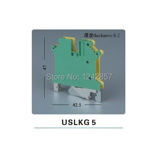 USLKG5 50PCS/LOT UK Series currency earthing terminal blocks/connection terminal suit DIN rail free shipping