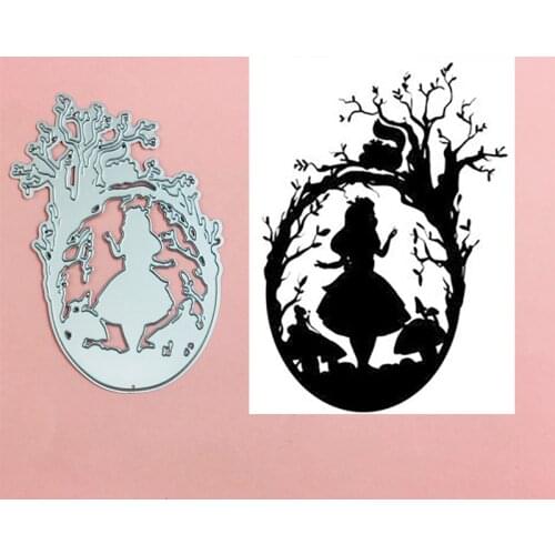 Round Branch Girl Metal Cut Dies Stencils for Scrapbooking Stamp/Photo Album Decorative Embossing DIY Paper Cards