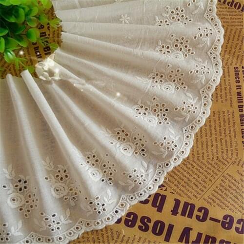 5Yards/lot Width 18 Cm White100% Cotton Embroidered Lace Fabrics, Womens Clothing Diy Lace Trim, Free Shipping RS793