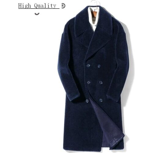 Winter Real Fur Coat Men Clothes 2020 Sheep Shearling Coat Winter Jacket Man Long Luxury Natural Wool Jackets A1800092