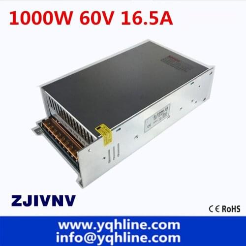 NEW Single Output 1000W Switching Power Supply 60v 16.5A Transformer AC 110V or 220V TO DC SMPS for LED Light CNC Stepper
