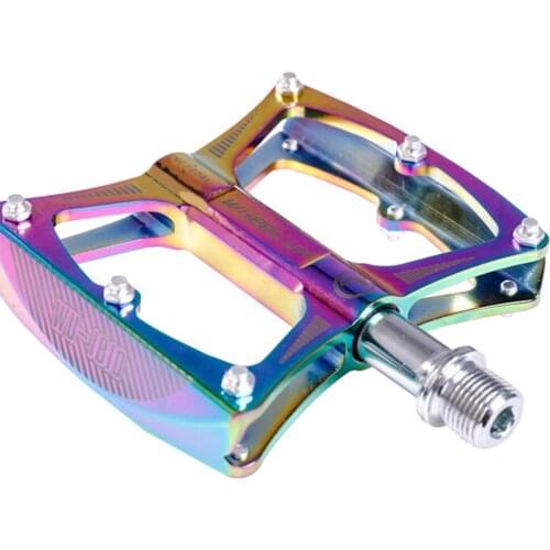 Bicycle pedal electroplating colorful CNC aluminum alloy pedal sealed bearing non-slip mountain bike road bike ultra light pedal
