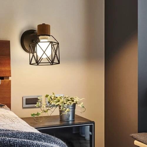 Industrial Led Metal Wall Light Decorate Home Bedroom Kitchen Restaurant Wooden Wall Sconce Lamps Lighting Fixture WF925