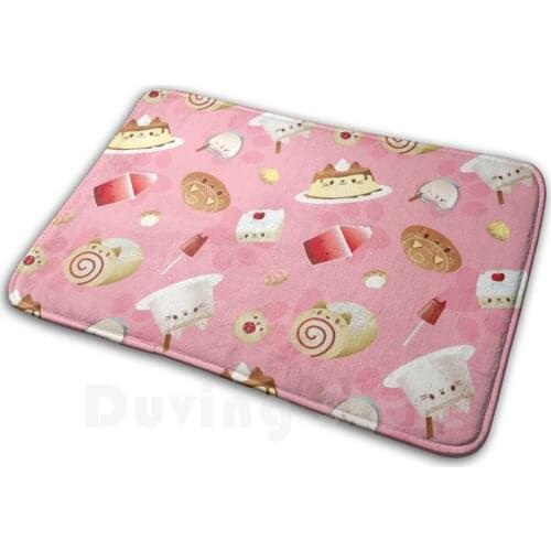 Purr - To Rican Sweets Mat Rug Carpet Anti-Slip Floor Mats Bedroom Puerto Rico Flan Sweets Pastel Puerto Rican Tembleque Cake