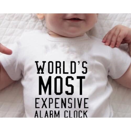 Worlds Most Expensive Alarm Clock Funny Baby Clothes Newborn Baby Bodysuits Baby Girls Boys T-Shirts Summer Fashion Sleepwear